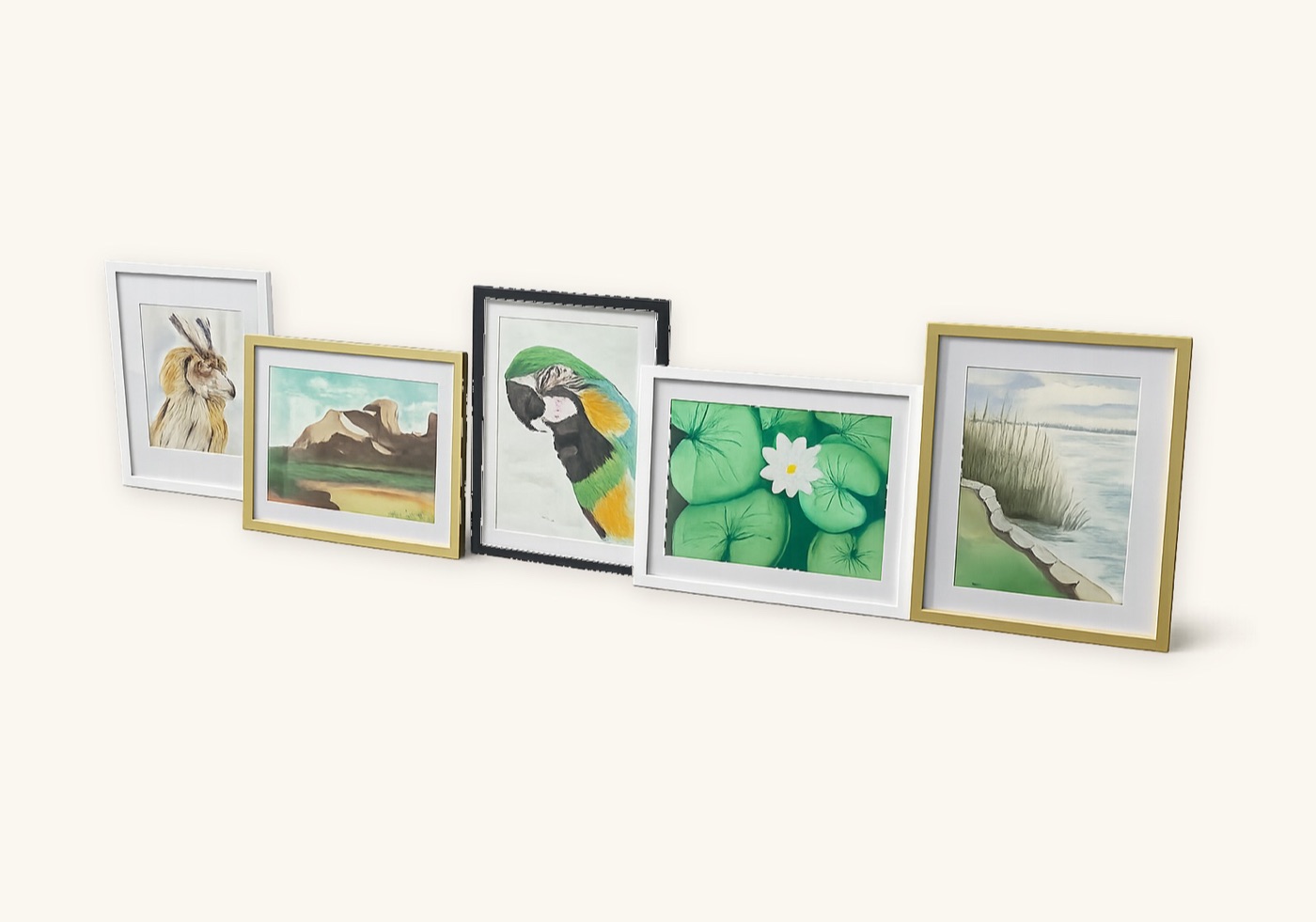 Framed watercolor collection from Su’s Silent Strokes